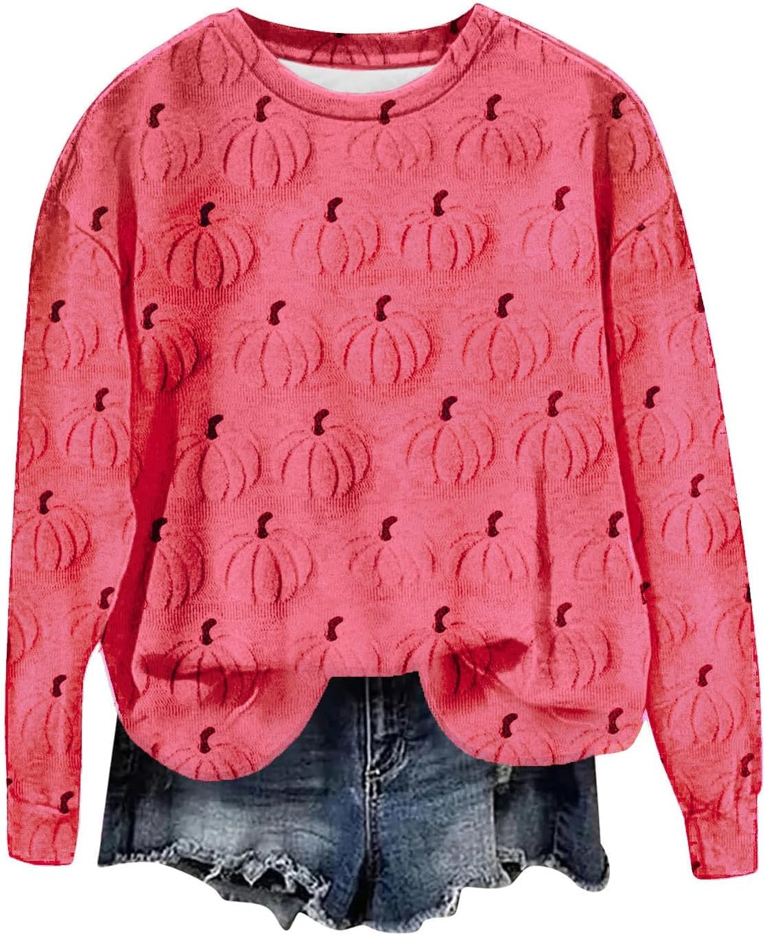 KQAVZSWZ] キュートなハロウィンレディースフランネル長袖クルーネック