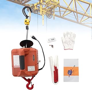 2 in 1 Electric Hoist Winch 1100lb, Portable Electric Winch, Portable Power Electric Winch, Manual/Wireless Remote Control- with 1M/ 3.28ft Lifting Belt- Max 25FT Lifting Height, Lift 16ft/min