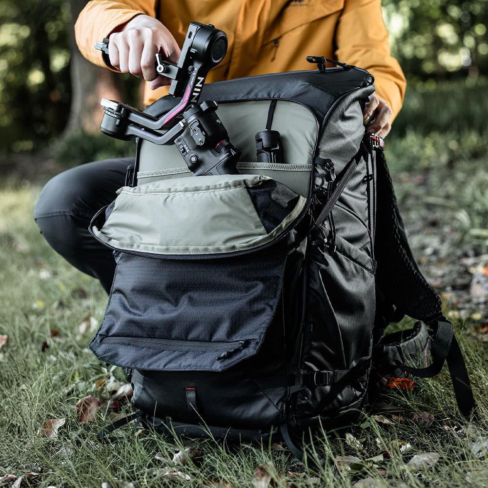 [PGYTECH] OnePro Focux Mochila 35 l (negro sideral) Peg Witech Mochila para fotografía al aire libre Fotógrafo Gran capacidad Mochila abierta en la parte superior Acceso lateral Protección del espacio