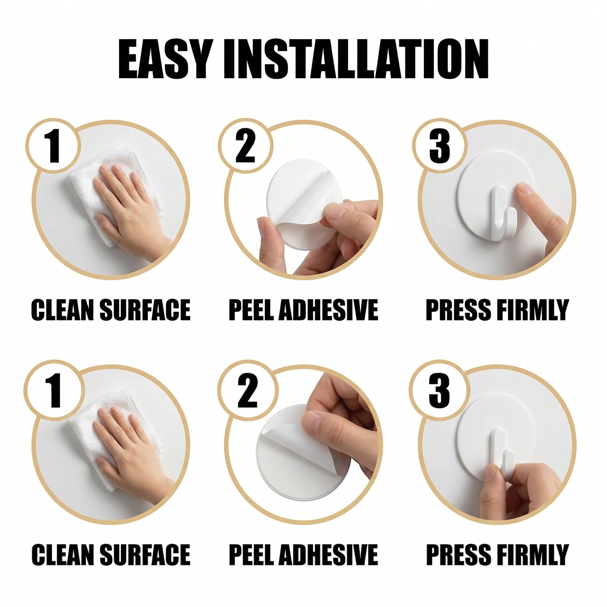 HAGNA 10 Pezzi Gancetti Adesivi, Appendini Adesivi, Piccoli Ganci Da Parete Bianco Senza Foratura O Chiodi, Per Appendere Bagno, Cucina, Soffitto, Parete, Porta, Accappatoi