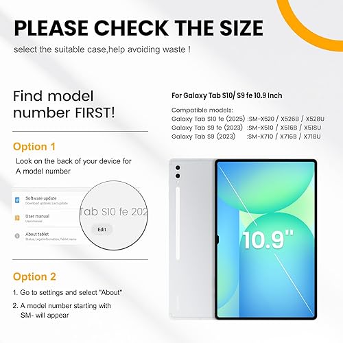 Miniatura 2 de Timecity Funda para Samsung Galaxy Tab S9 FE 5G de 10.9 pulgadas, para Galaxy Tab S9 de 11 pulgadas 2023 (SM-X510X516BX518USM-X710SM-X716B SM-X718U)