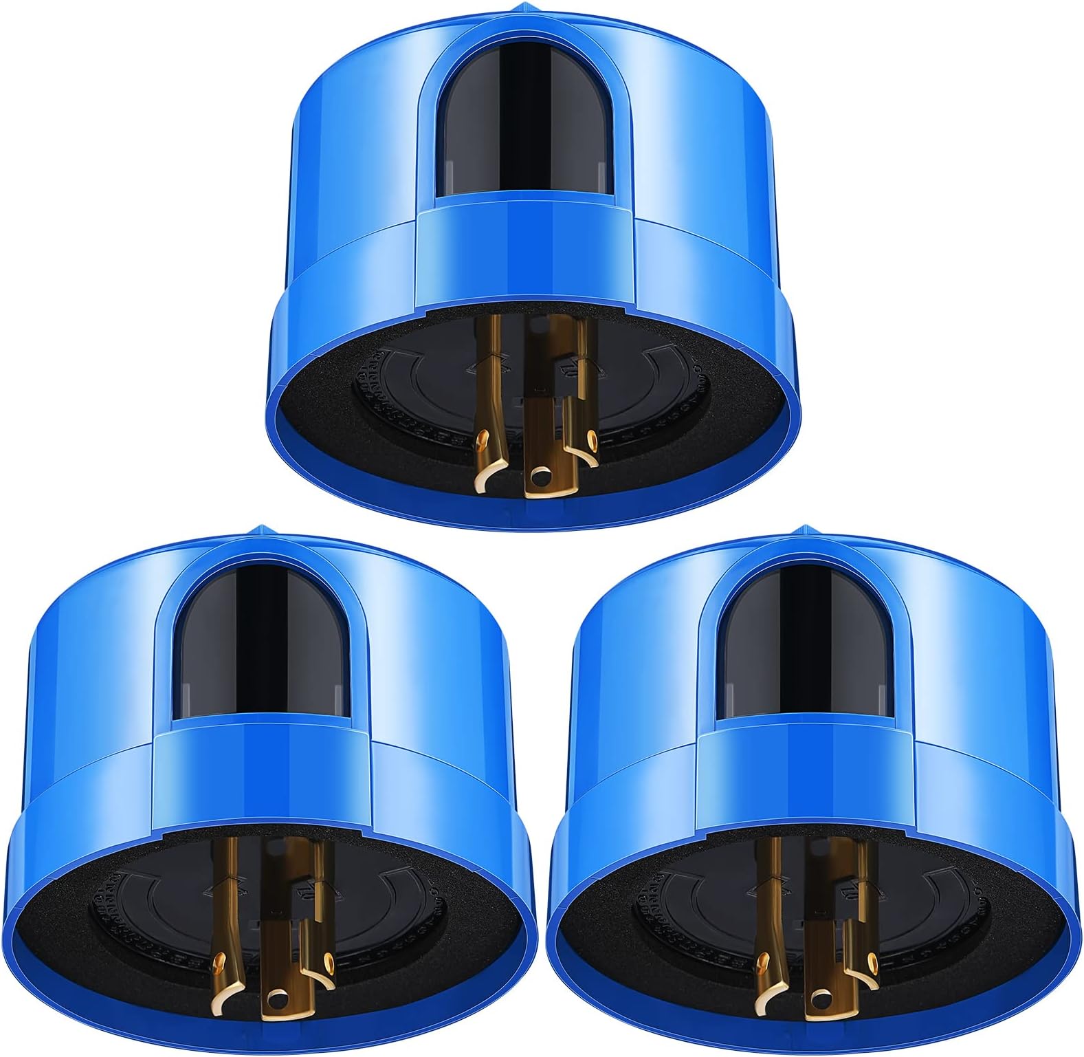 Flutesan 3Pcs Blue Twist Lock Photocell Sensor Auto On/Off Switch 120V~277V