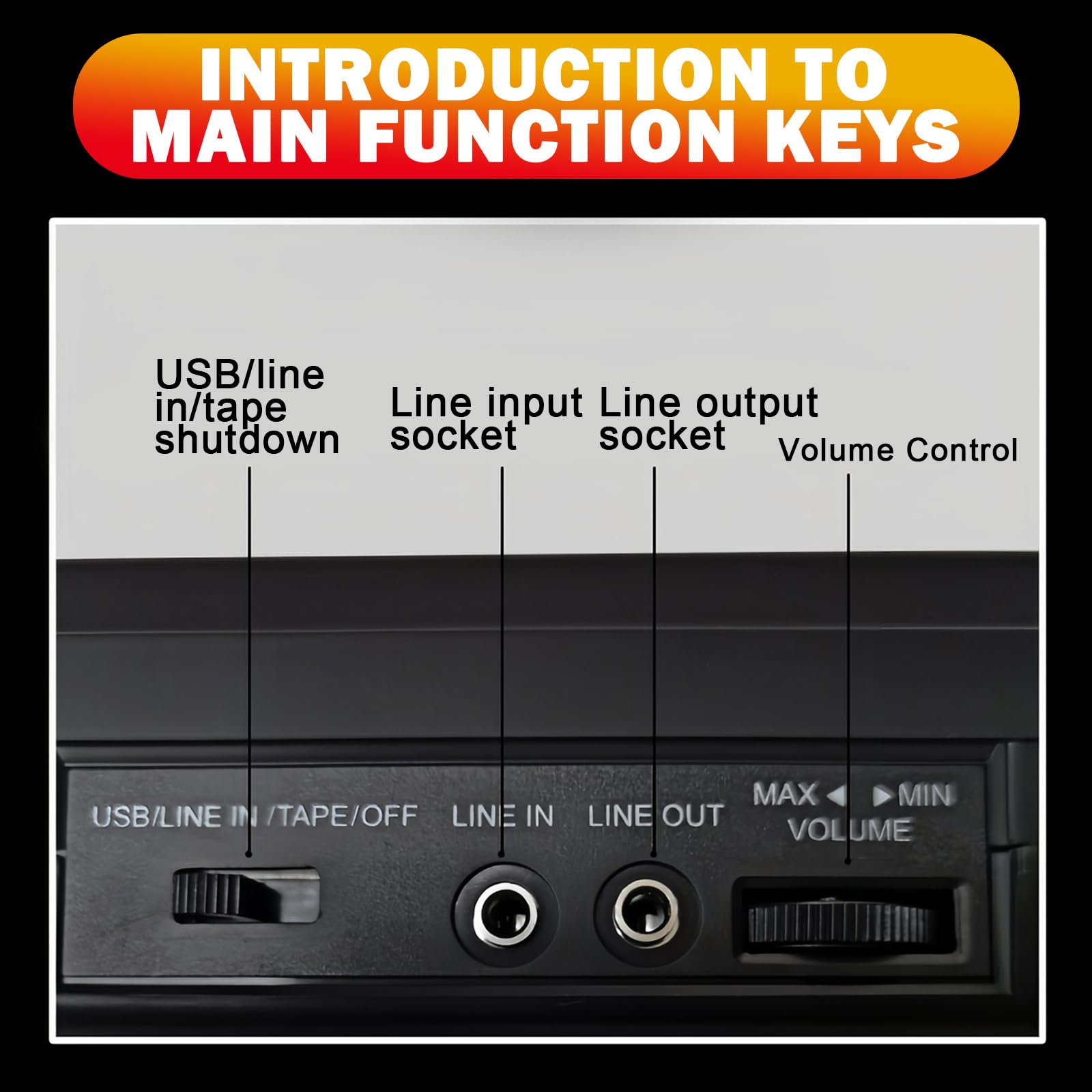 Reproductor de casete de audio Bluetooth, grabador, portátil con función de grabación, reproductor de cassette de audio que convierte a MP3 vía USB/SD/PC, reproductor de casete con mango retráctil