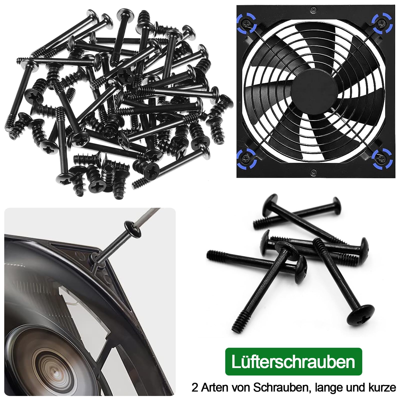 Viti Ventole Cooler 90 Viti Per Ventole PC - M5x10mm, Acciaio Al - Foto 13