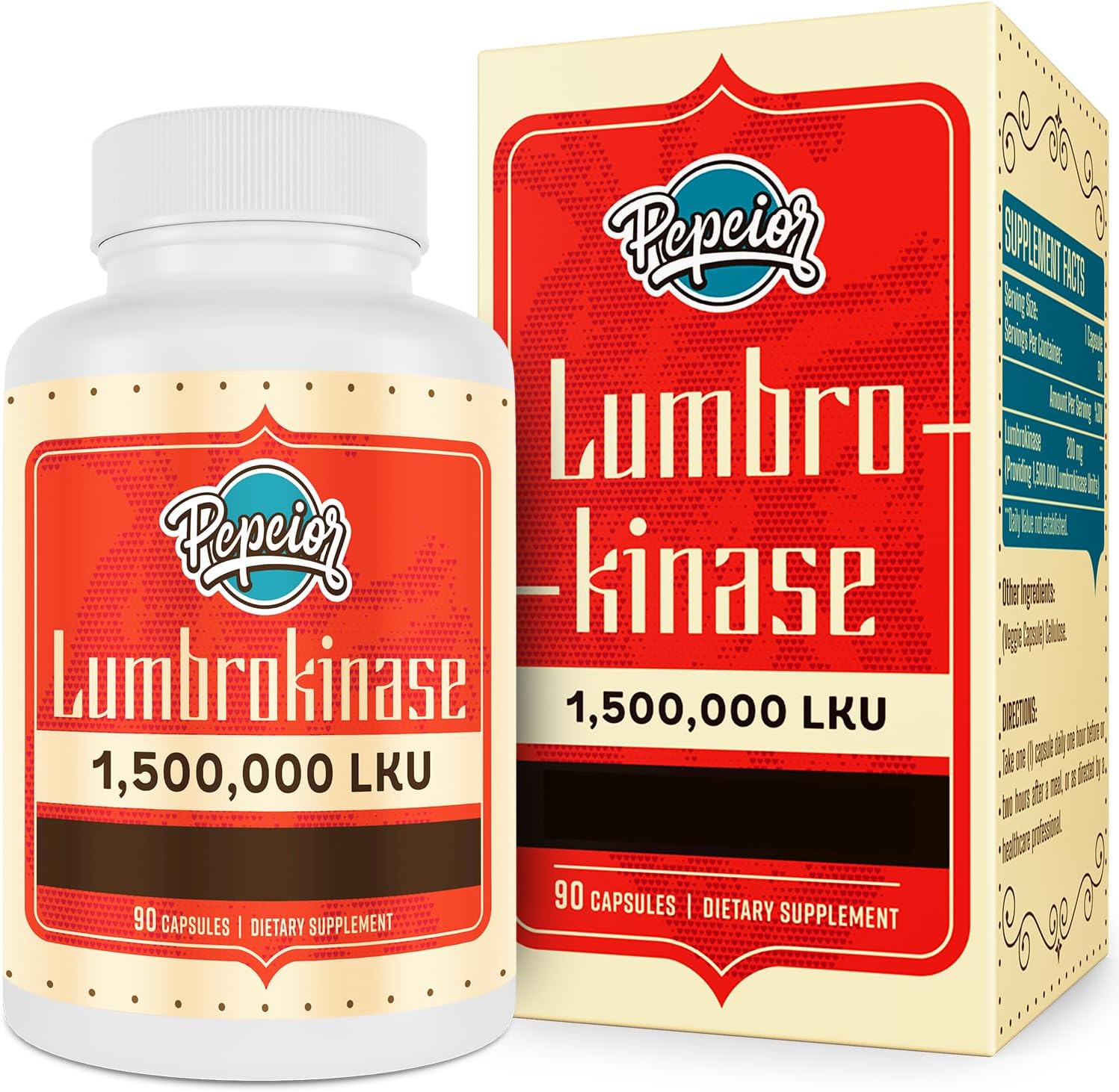 Lumbrokinase 200mg (Max Activity 1,500,000 LKU) – Lumbrokinase Enzymes Supplement, More Effective Than Nattokinase – 90 Capsules