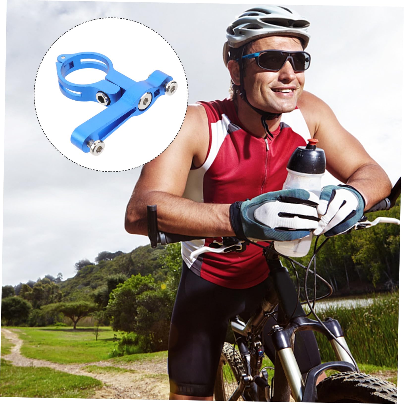 TOGEVAL Adaptateur Fixation Rapide Porte-Bidon Vélo – Support Réglable En Aluminium Pour Guidon Ou Tige De Selle