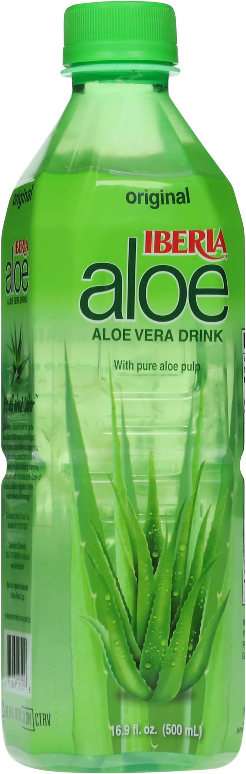 Iberia Aloe Vera Drink with Aloe Vera Pulp, Original, 16.9 fl oz (Pack of 24)
