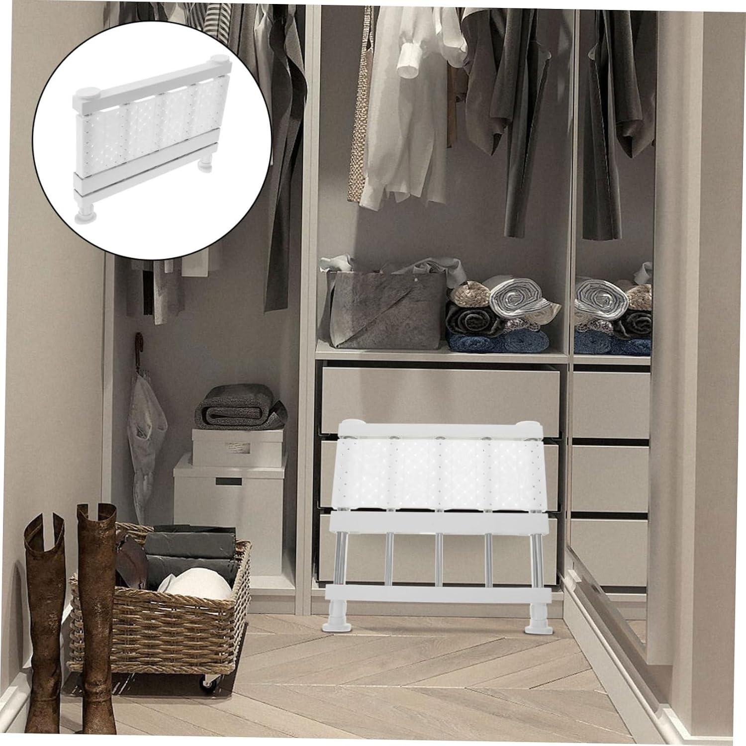 1set Expandable Storage Partition Shelves for Bedroom Closet Shelf Divider Nail No Drill
