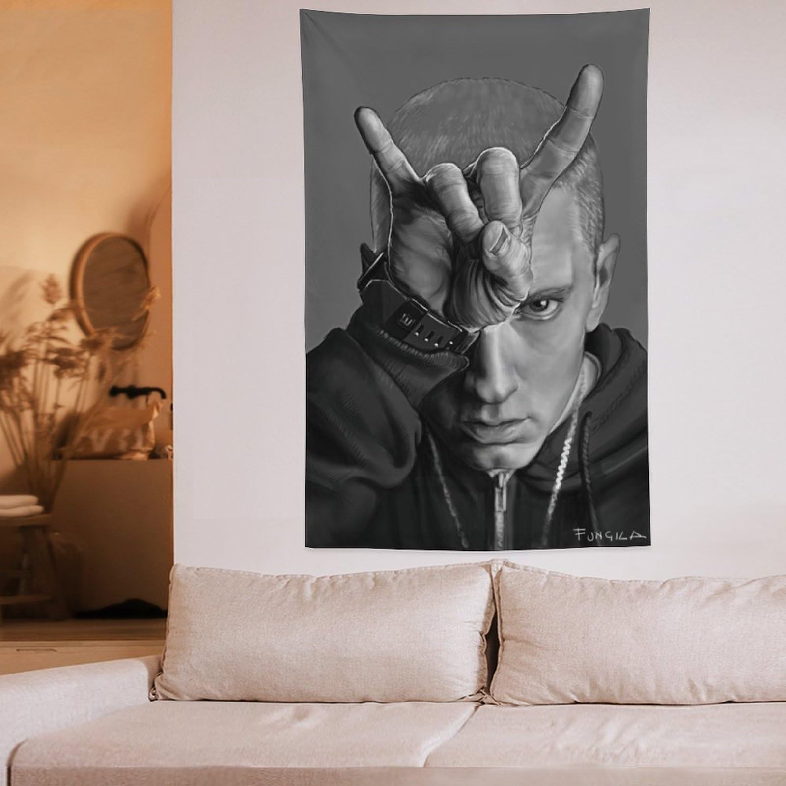 Poster con stampa artistica da parete, motivo: cantante rap, hip hop, tutte le stelle, 152 x 228 cm
