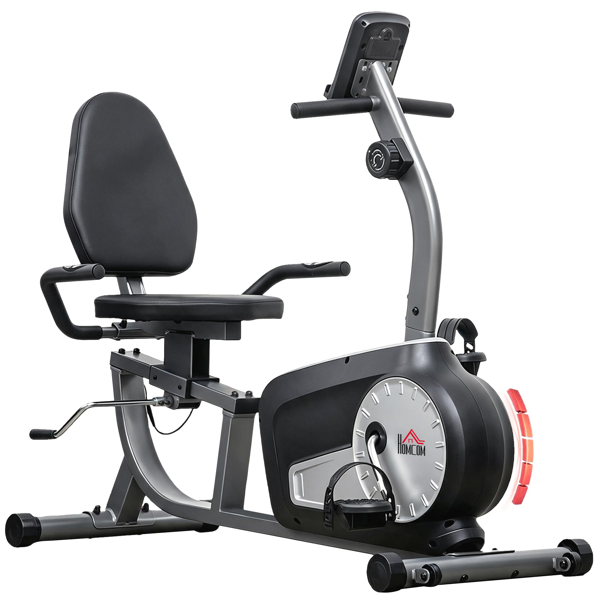 HOMCOM Exercise Bike with LCD Display, Stationary Bike with Quiet 8-Level Magnetic Resistance, Indoor Cycling Exercise Equipment for Home Gym Fitness Workout Training