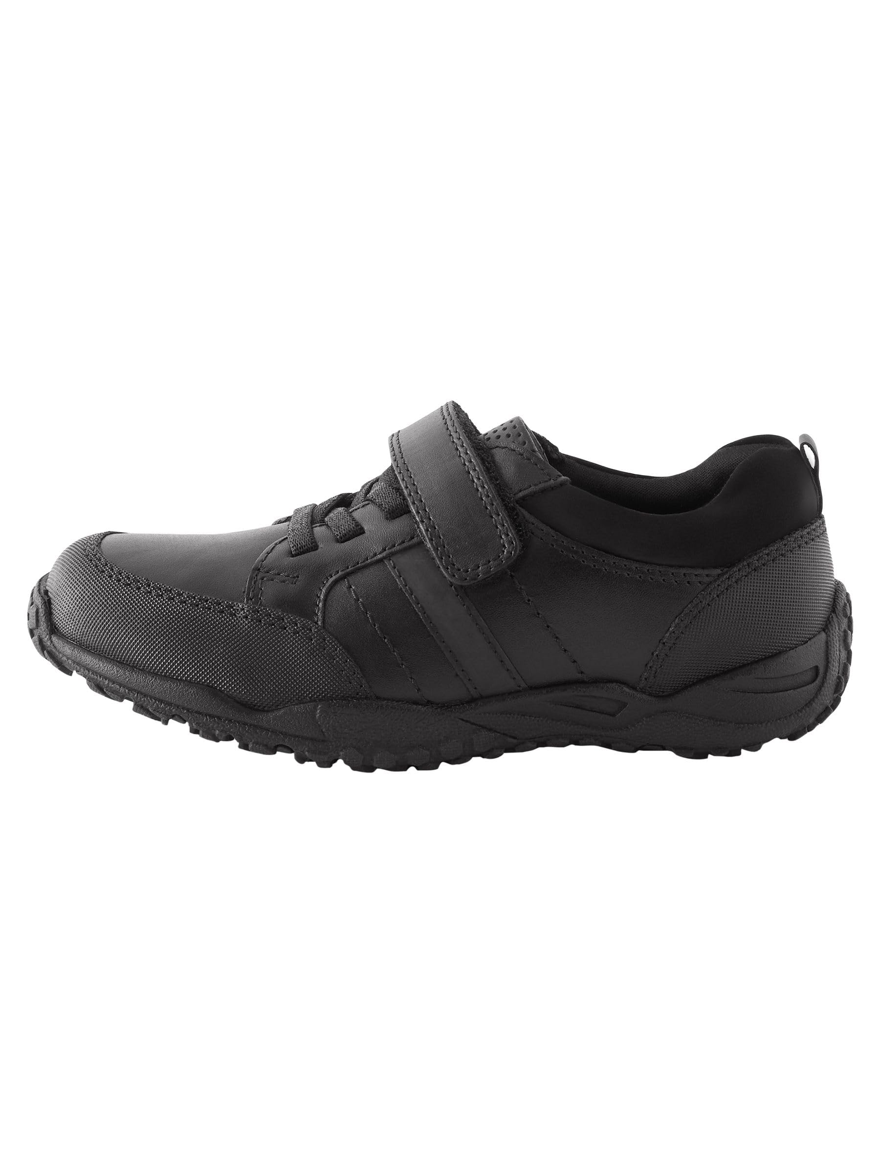 NEXT Niños Zapatos Escolares de Cuero con Cordones elásticos de Corte Ancho (H)