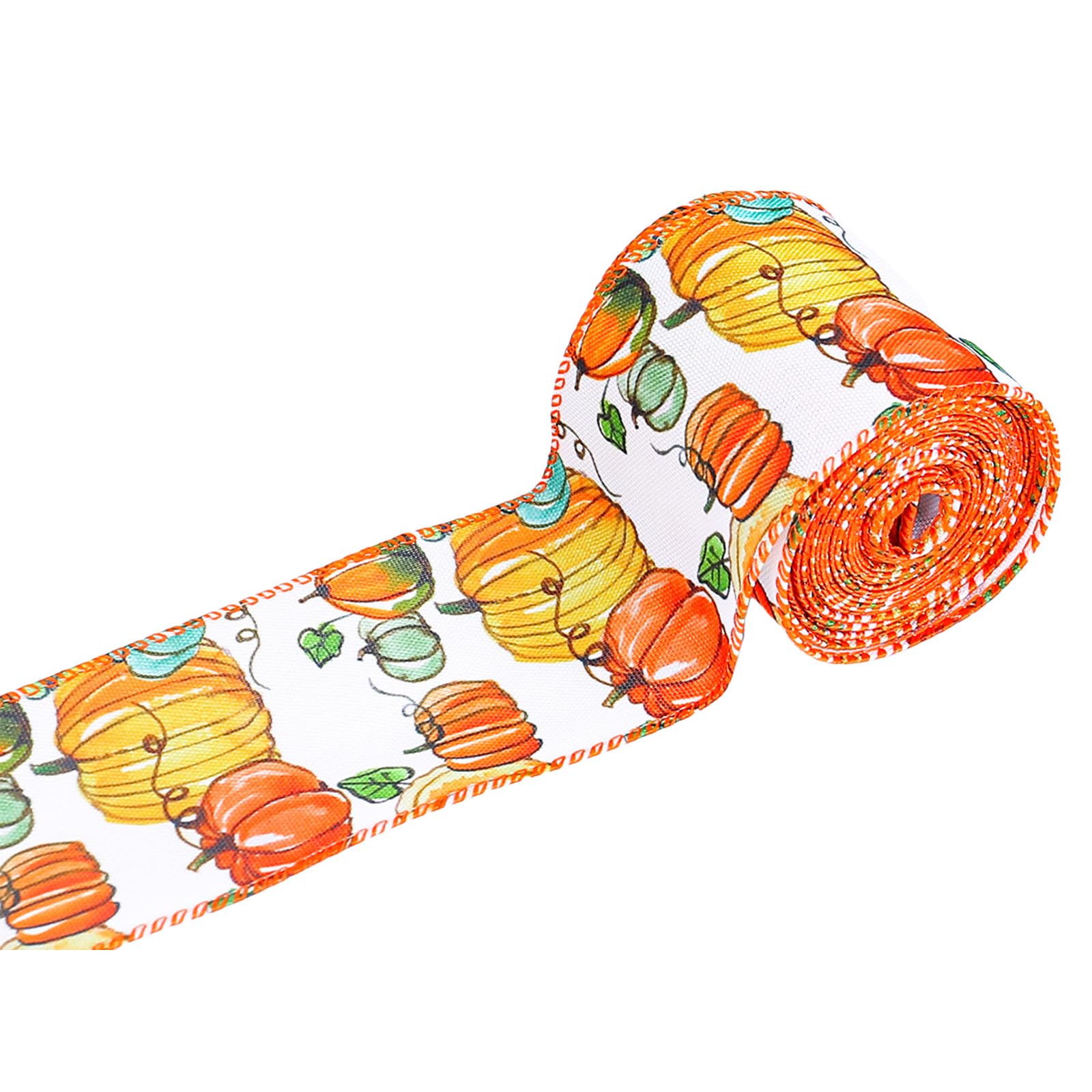Tsophreniq Enchantment Pumpkin Pattern Harvest Ribbon Bringing Festive Cheer to and Decor Scenes Gift Packing Festival Wire Craft