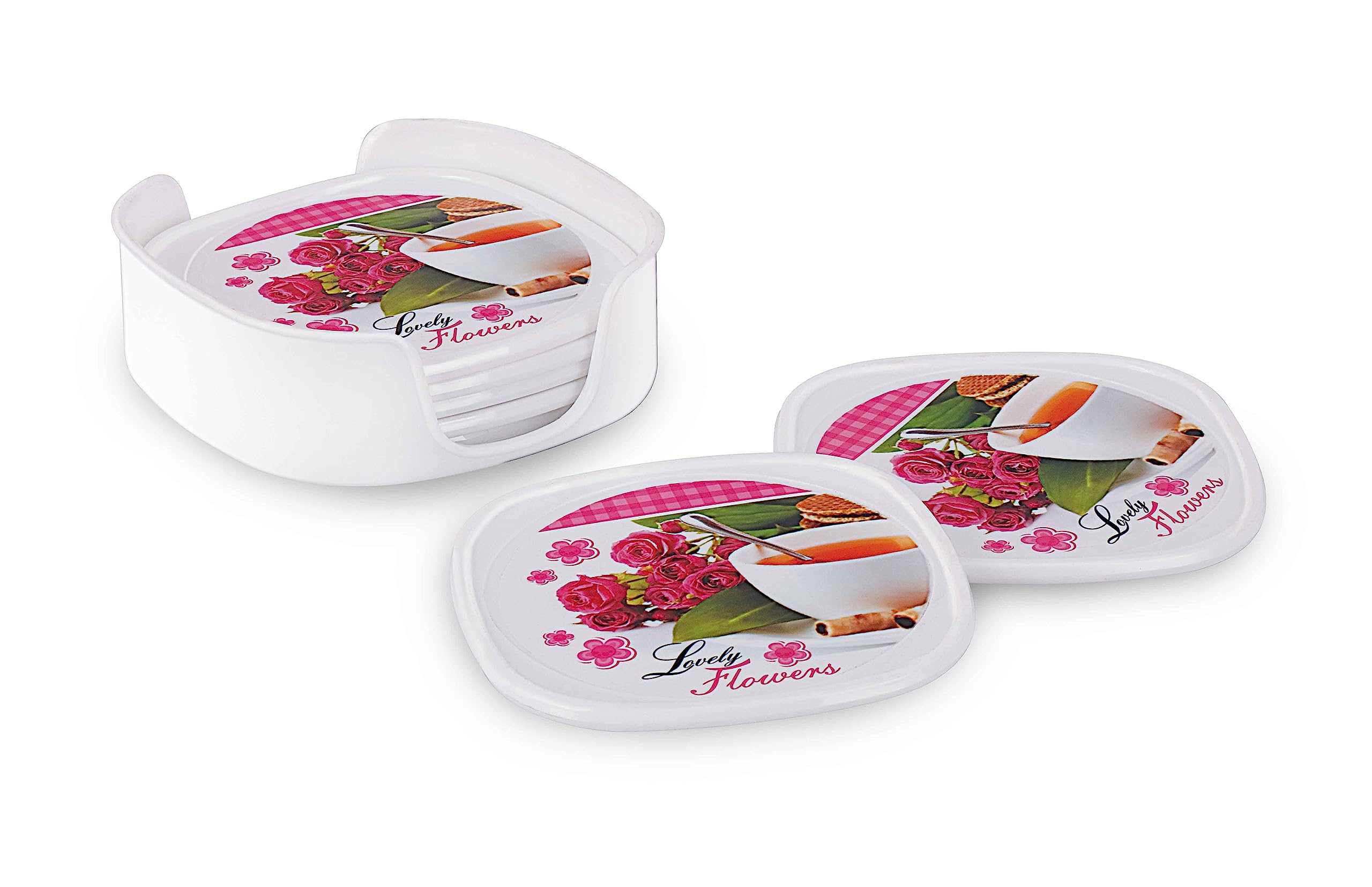 Sonal Tea TimeCoaster - Set of 6 Coasters with Coaster Stand, Best fit for Tea Cups, Coffee Mugs and Glasses (Tea Time) — Amazon image 7