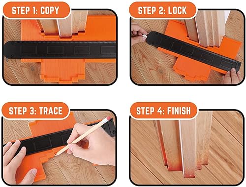 Miniatura 7 de Herramienta de calibre de contorno de 10 y 5 pulgadas, herramienta de perfil de forma de súper calibre, duplicadora de contornos para medir