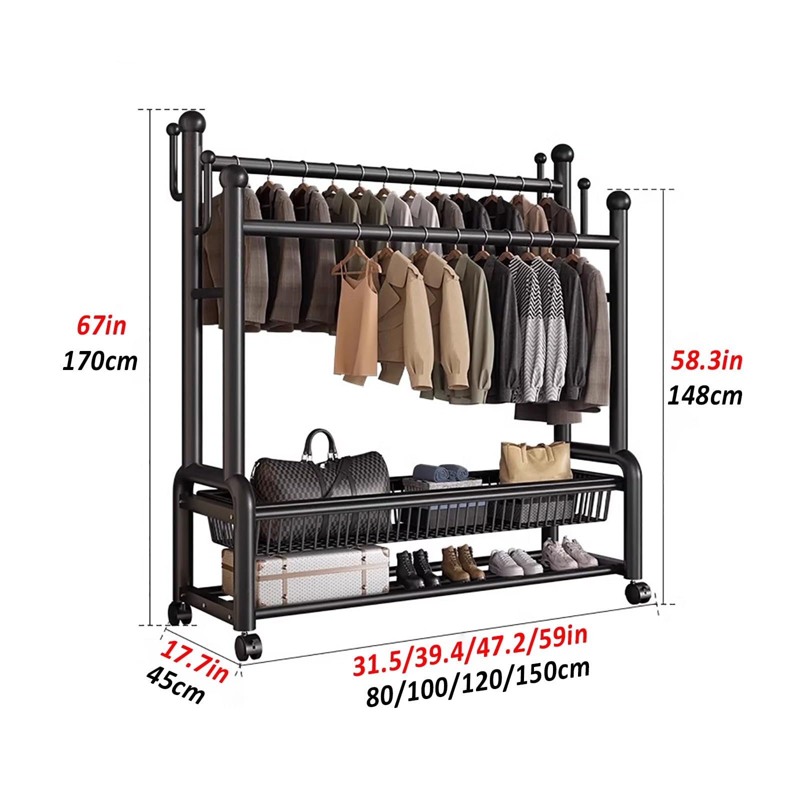 Colgador - Appendiabiti a rullo dorato per appendere vestiti, 80 cm, perfetto per armadi e decorazioni per la casa moderna