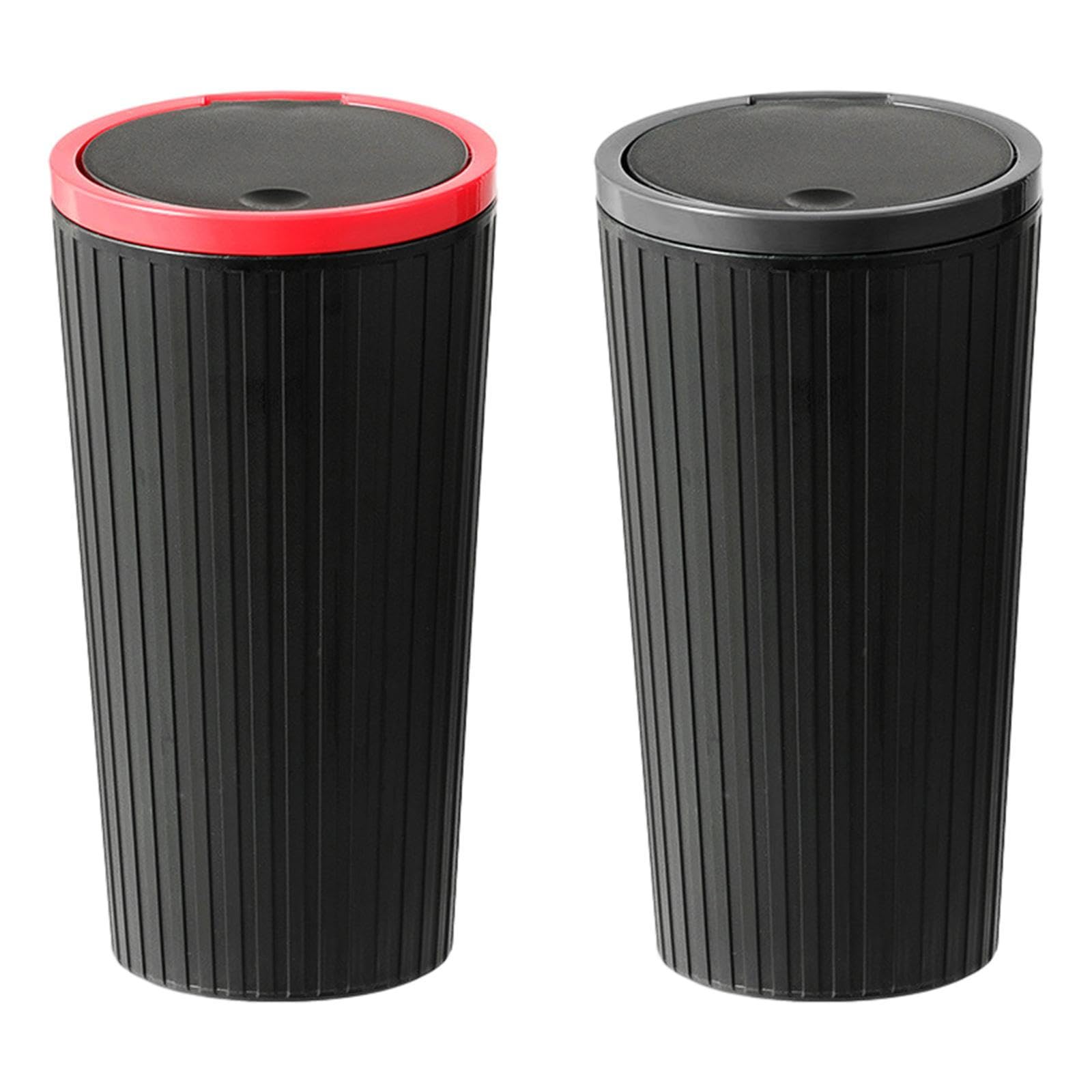 PW TOOLS Car Rubbish Bin with Lid, Car Trash Can, Automotive Cup Holder Garbage Can, Portable Car Garbage Can, Small Car Garbage Holder, for Car Home Desktop