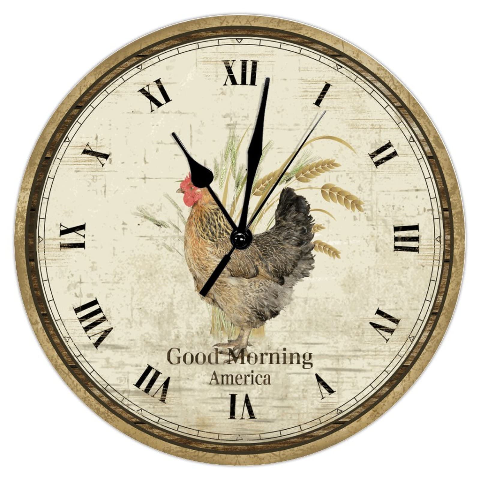Horloge murale coq vintage sans bruit pour en finir avec le tic-tac stressant