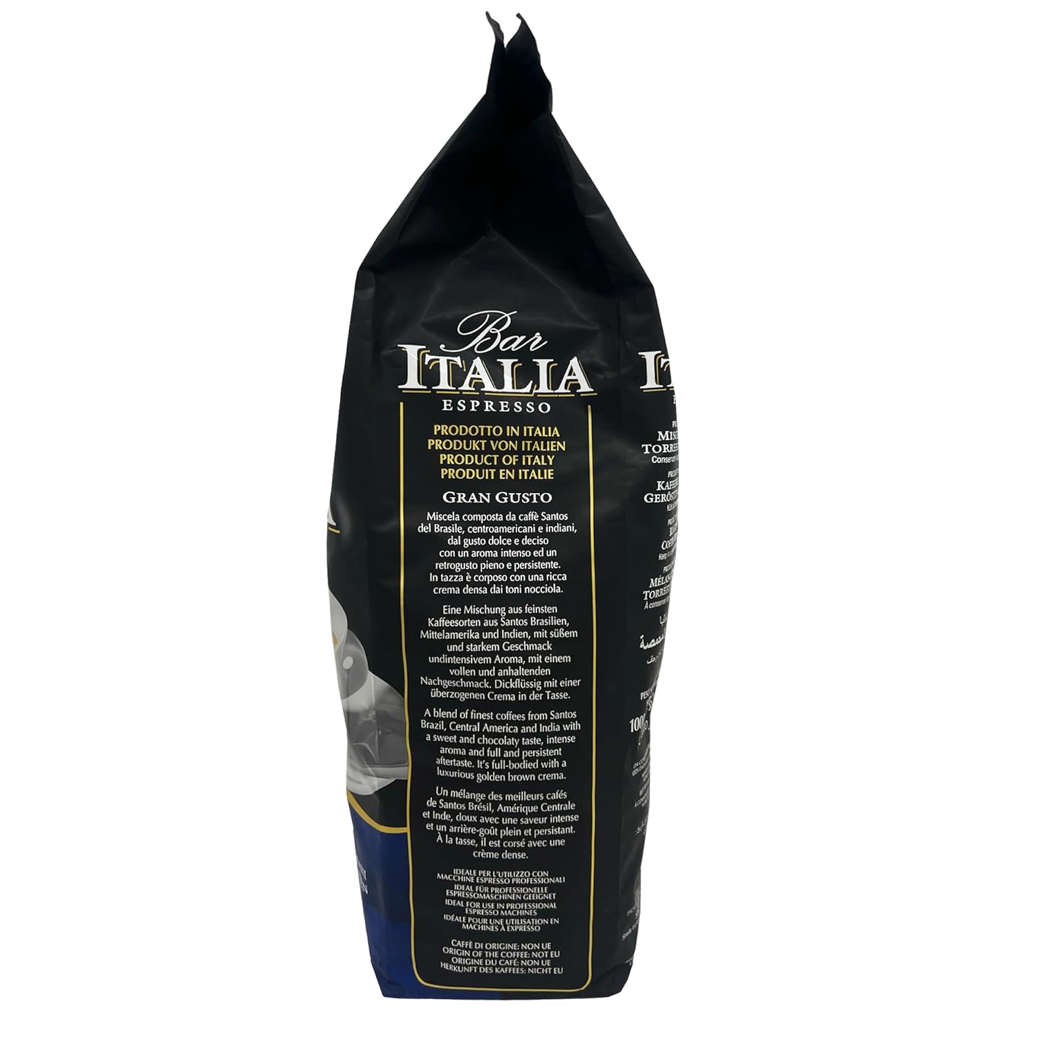 Saquella Kaffee Bar Italia Gran Gusto Espresso Coffee Beans, 1kg (2.2 lb) | Authentic Italian Espresso | Full-Bodied Aroma & Smooth Crema | Perfect for Espresso Machines