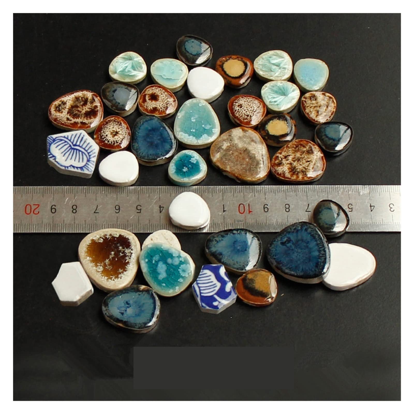 Płytki mozaikowe do samodzielnego montażu, 100g 200gDIY Ceramiczne Mozaiki Fragmenty Kształtu Nieregularne Darmowe Kamienne Porcelany Kawałki Ręcznie Materiał Kolaż Małe Płytki(100g)