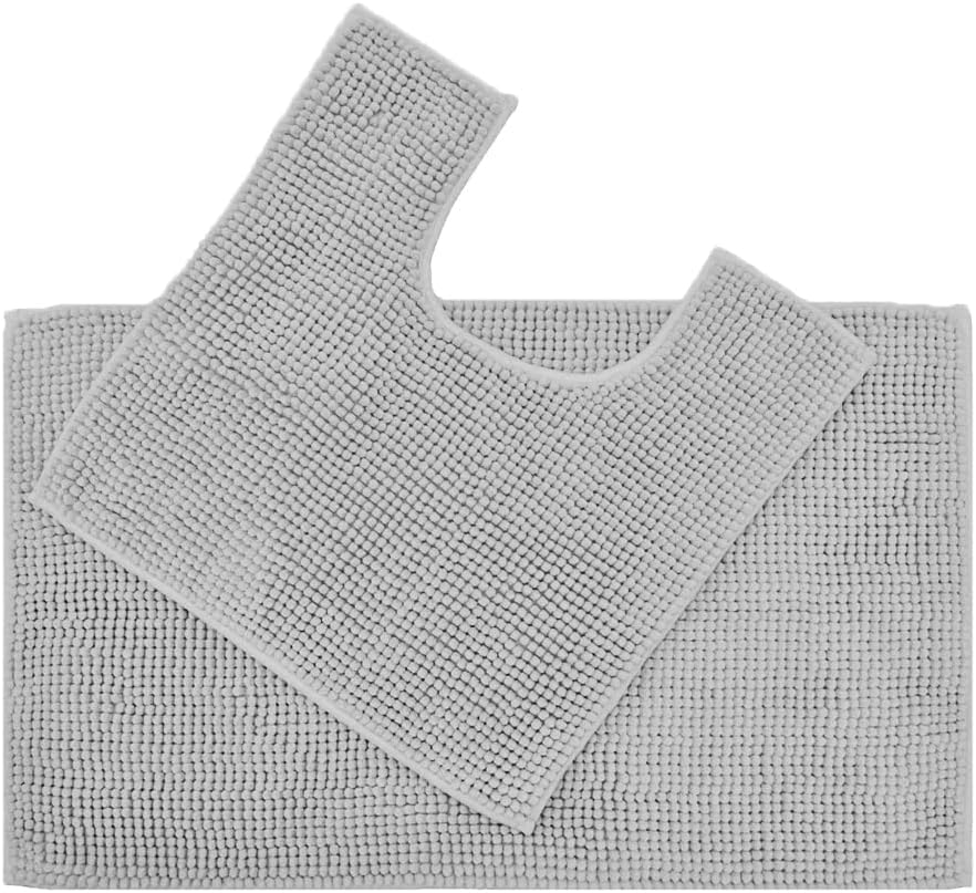 Allure Bobble Chenille Bath Mat Set Non Slip Soft, Absorbent, Easy