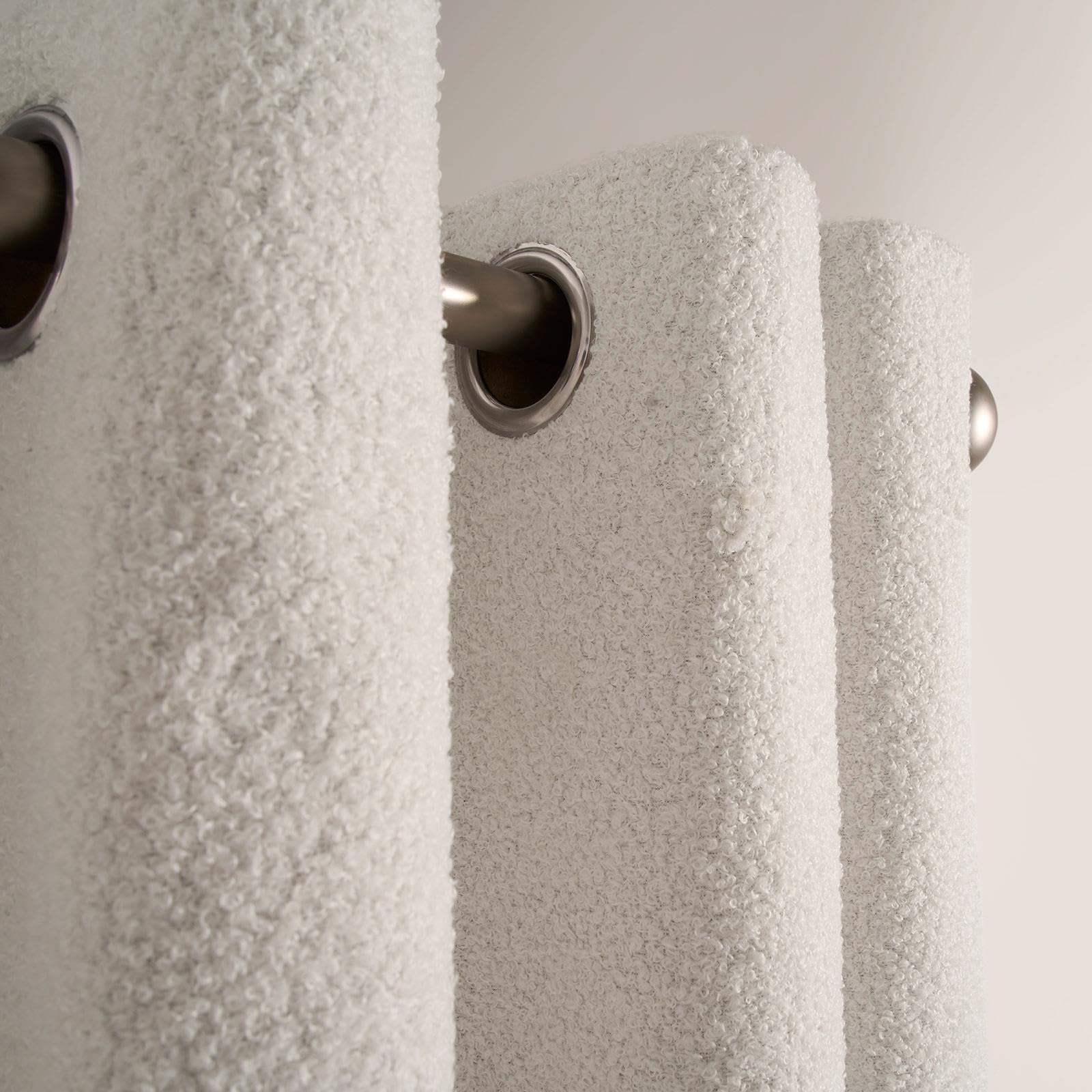 OHS Bedroom Blackout Curtains Cream Eyelet - Image 3