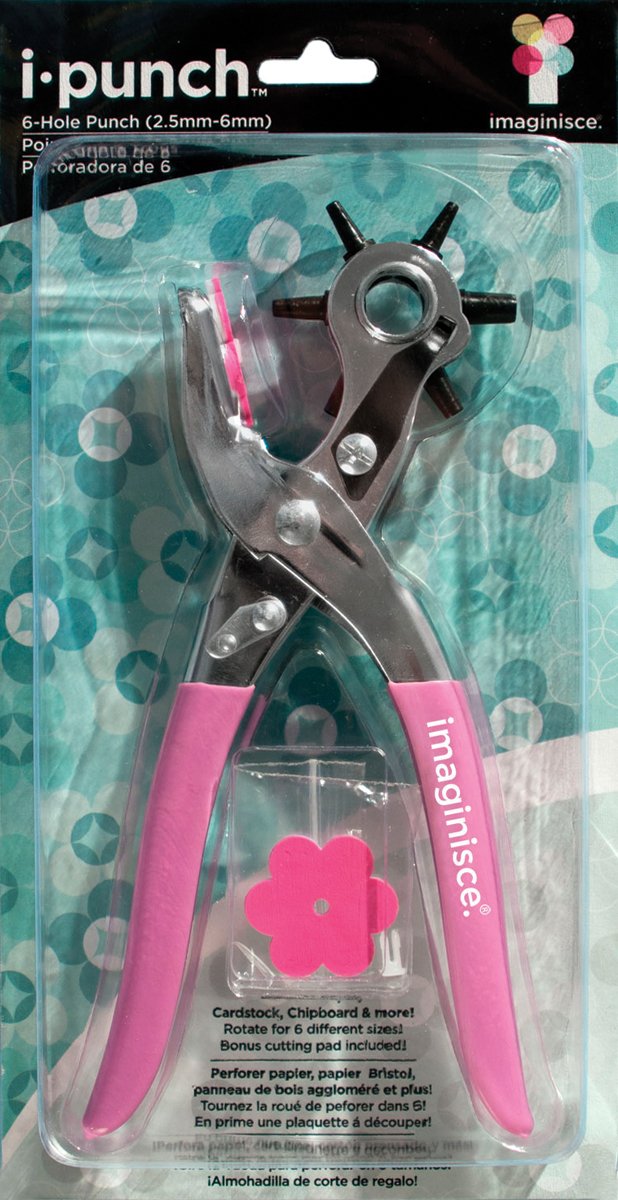 Imaginisce i-Punch Hole Punching Tool, 6 Sizes of Round Holes from 2.5mm to 6mm