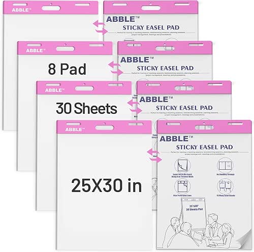 Super Sticky Easel Pad, 25 x 30 Inches, 30 Sheets/Pad,