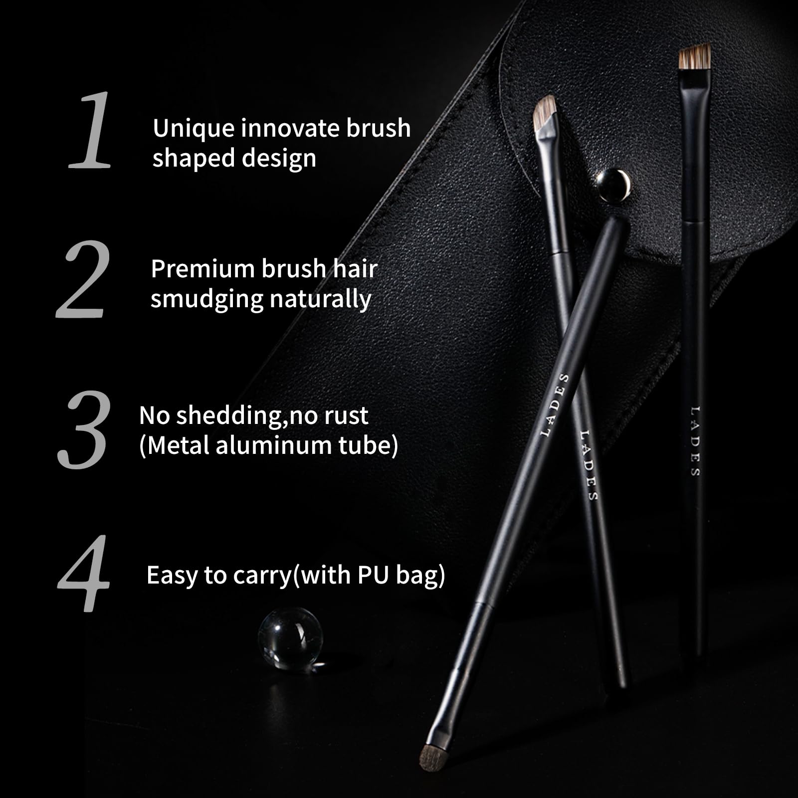 MSQ 8 PCS Eye Makeup Brush Set Angled Brush Precision Eyeshadow Tools Everyday Eye Essentials Makeup Brush Set including Bag Make Up Eye Brush Set - Image 4