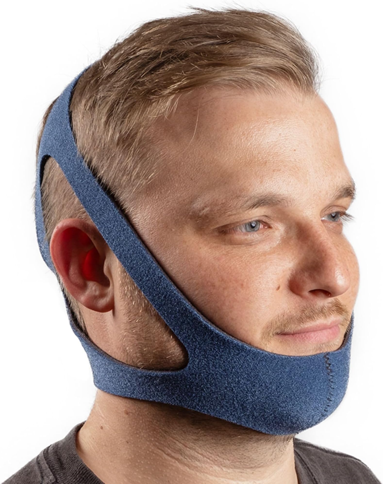 LifeSource Made in USA Anti-Snoring Chin Strap for CPAP Users โ Adjustable, Breathable, Latex-Free Sleep Chin Strap for Snoring Relief, Comfortable Universal Fit for Men & Women, Navy