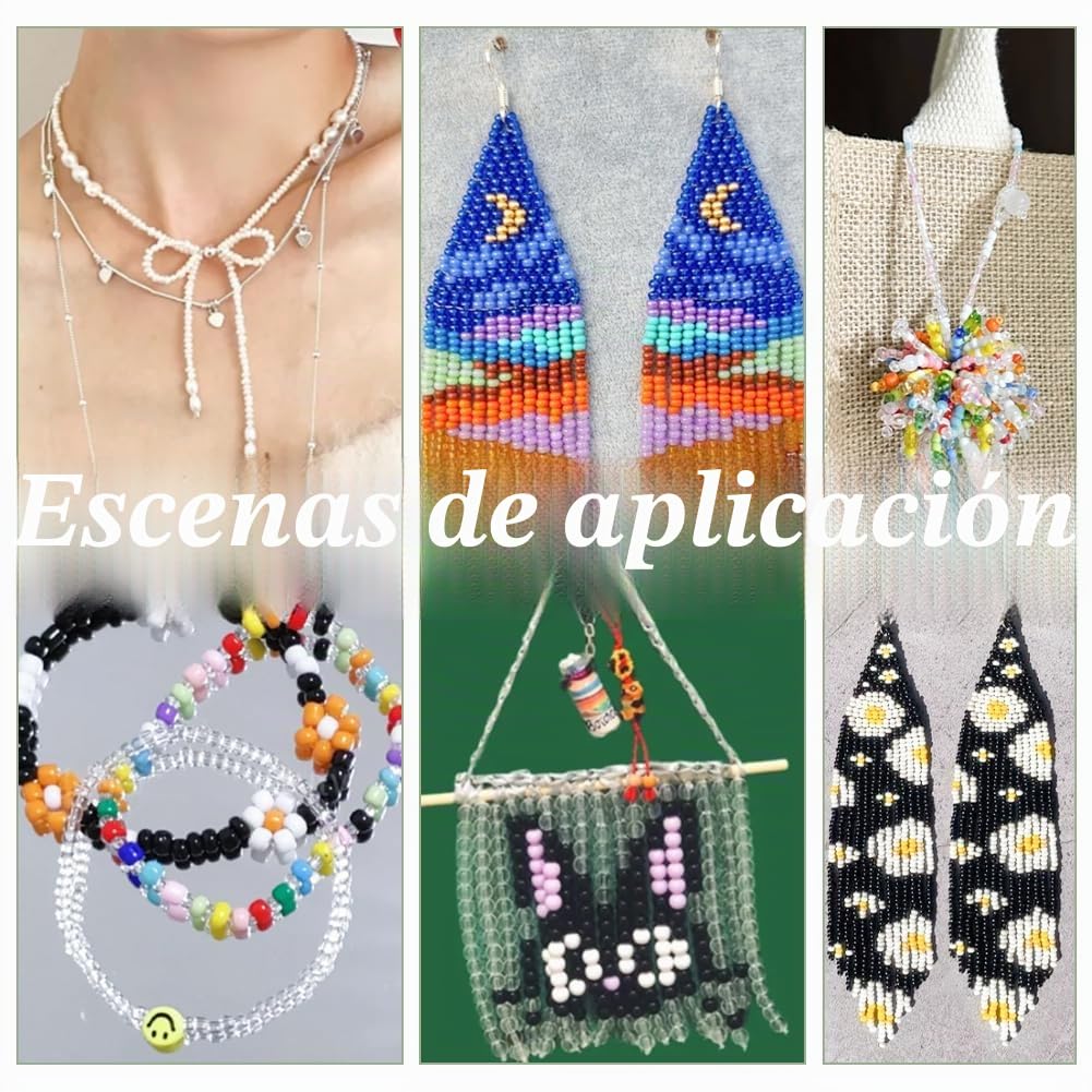 Aproximadamente 3120 cuentas de cristal de 24 estilos de cuentas de tubo de 2 a 5 mm, cuentas espaciadoras sueltas de semillas, pequeñas cuentas de manualidades para manualidades, pulseras