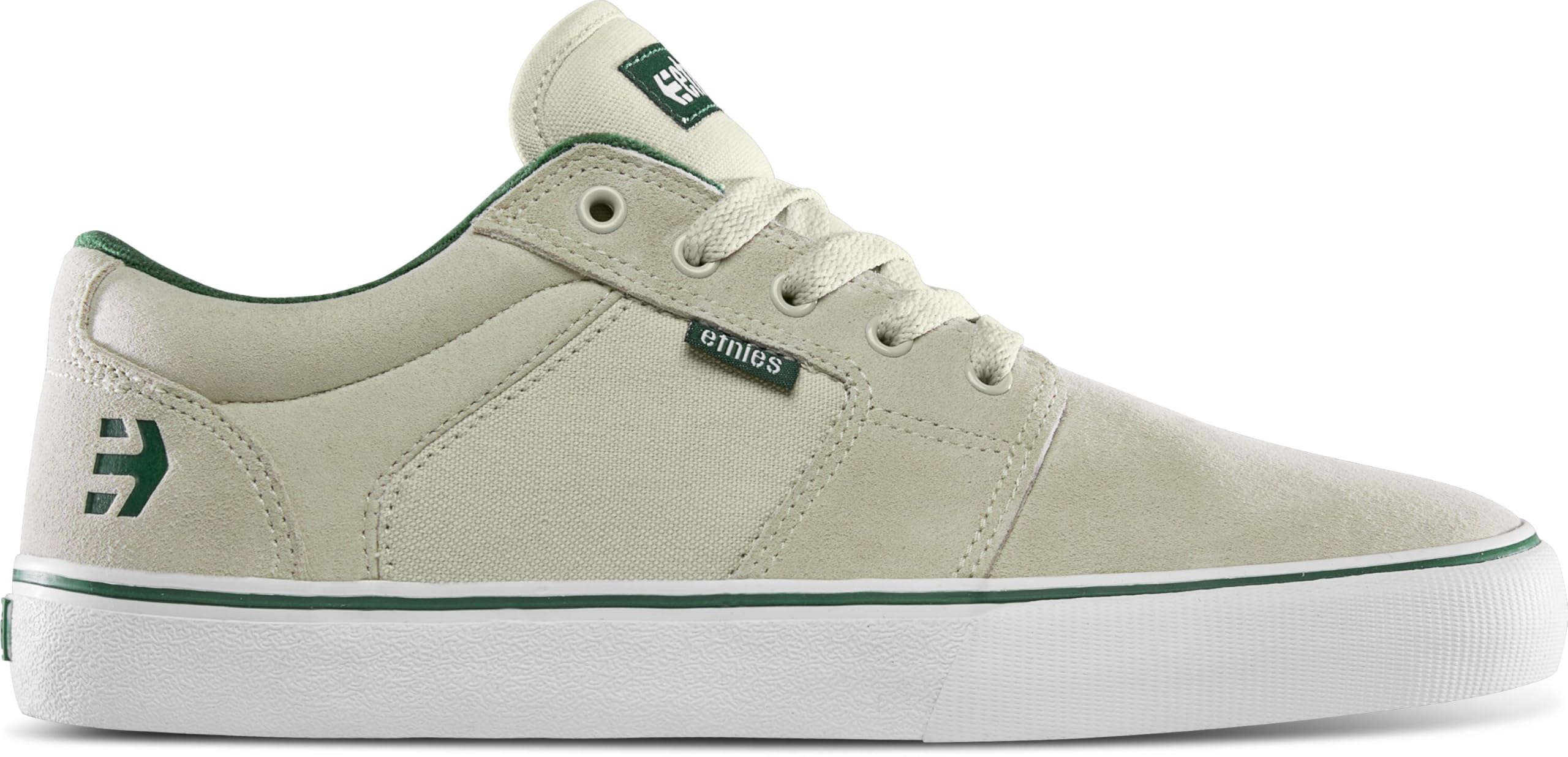 Etnies Men's Barge LS Low Top Skate Shoe, White/Green/Gum, 9