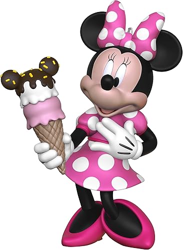 Hallmark Keepsake Adorno de Navidad de plástico 2022, Minnie Mouse de Disney, Oh So Sweet!