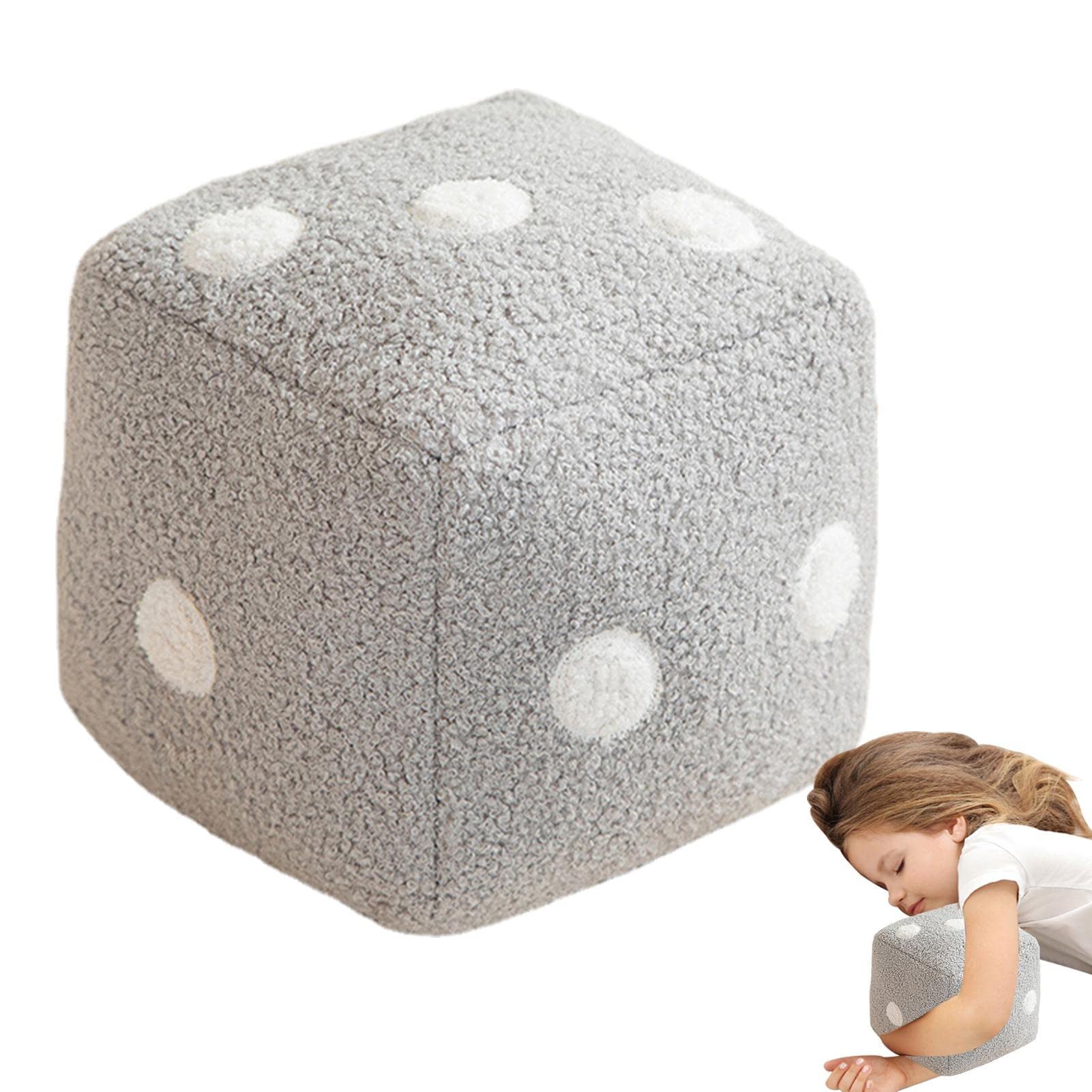 Rianpesn Grey Dice For Car | Plush Dice Cube Cushion,Soft Pp Cotton Game Dice Plush Hugging Pillow, Supplies, Sofa Bedroom Car Decor
