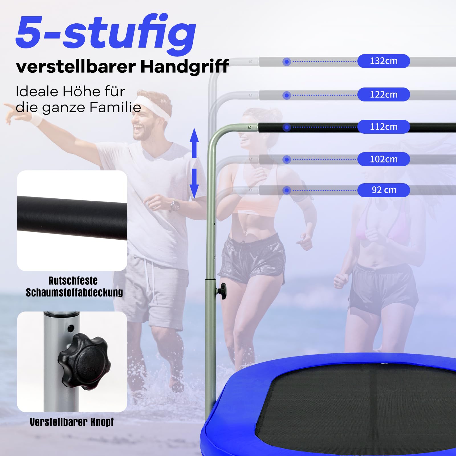 Zoshine 56 Zoll Klappbares Federtrampolin Mini-Trampolin für Kinder und Erwachse