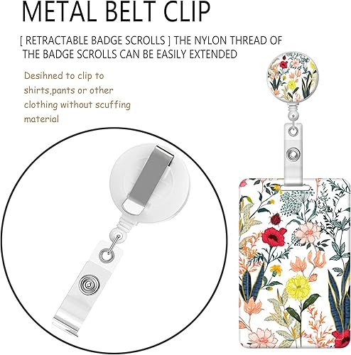 Miniatura 4 de BLOCIT - Soporte para tarjetas de identificación con cordón tarjetero para identificación de moda con cordones retráctiles, fibra suave, clip de