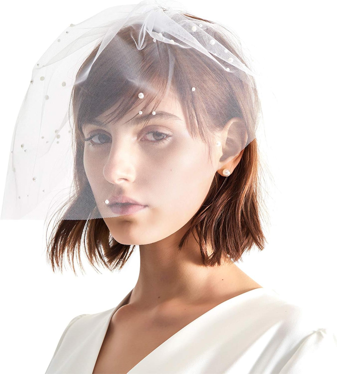 Braut Fascinator Mit Schleier - Elegante Haarspange Für Hochzeit & Party