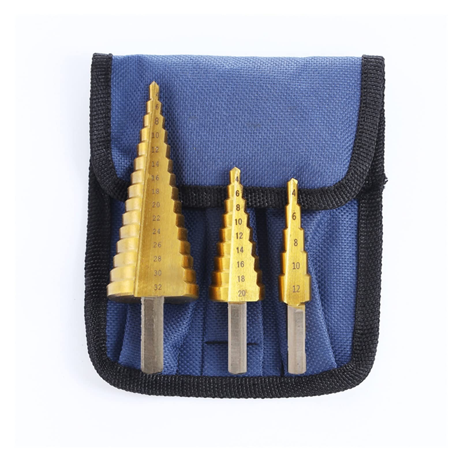 Forage Étape Bits Step foret Triangle Triangle Triangle Triangle 3 pièces HSS 4-1 2mm 4-20mm 4-32mm Foret Bits avec Punch Centre for outils de travail sur bois