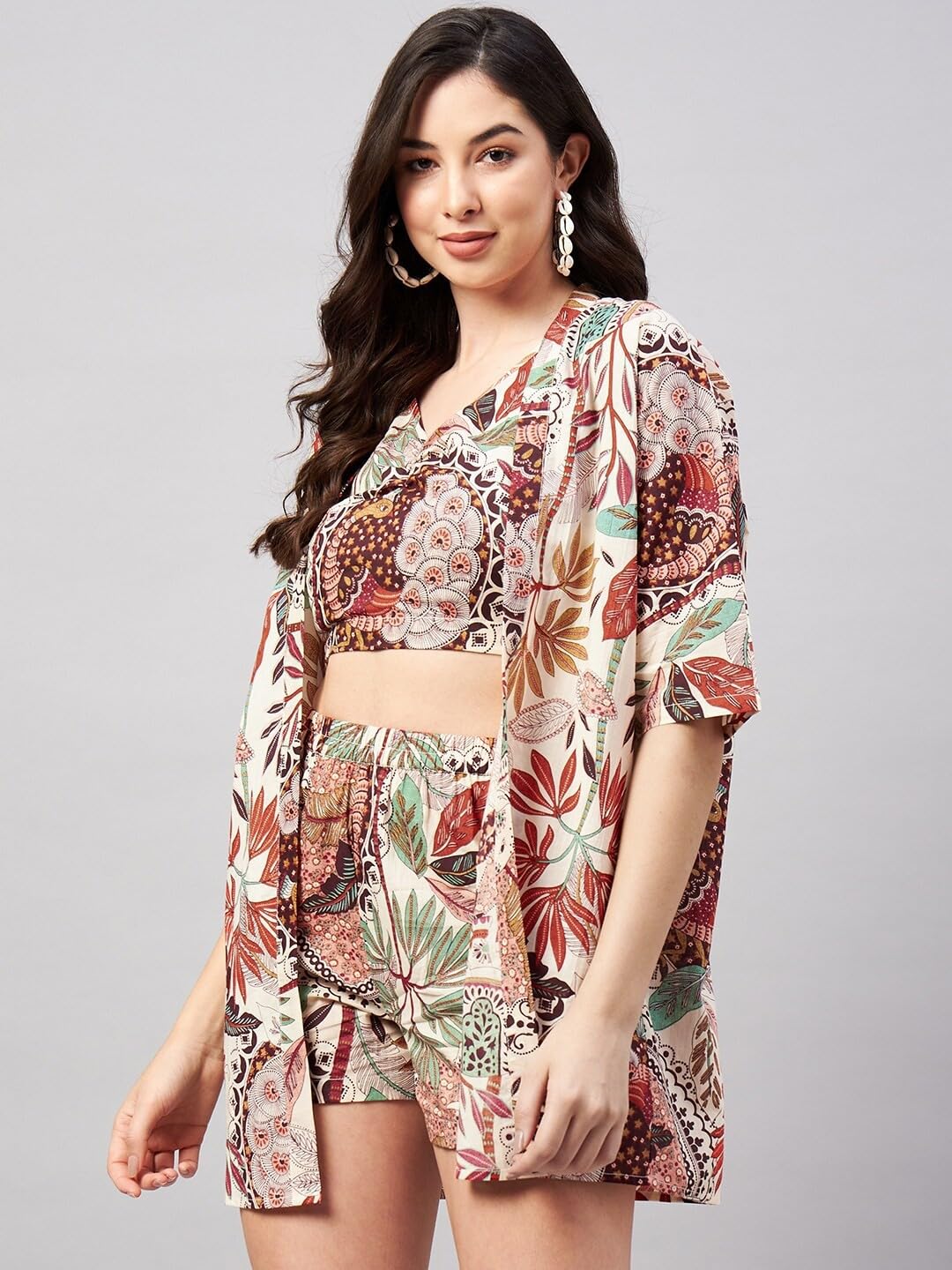 Pujia Mills Elegante set da donna || Completo da viaggio estivo coreano alla moda || Set pigiama per ragazze per spiaggia e vacanze look