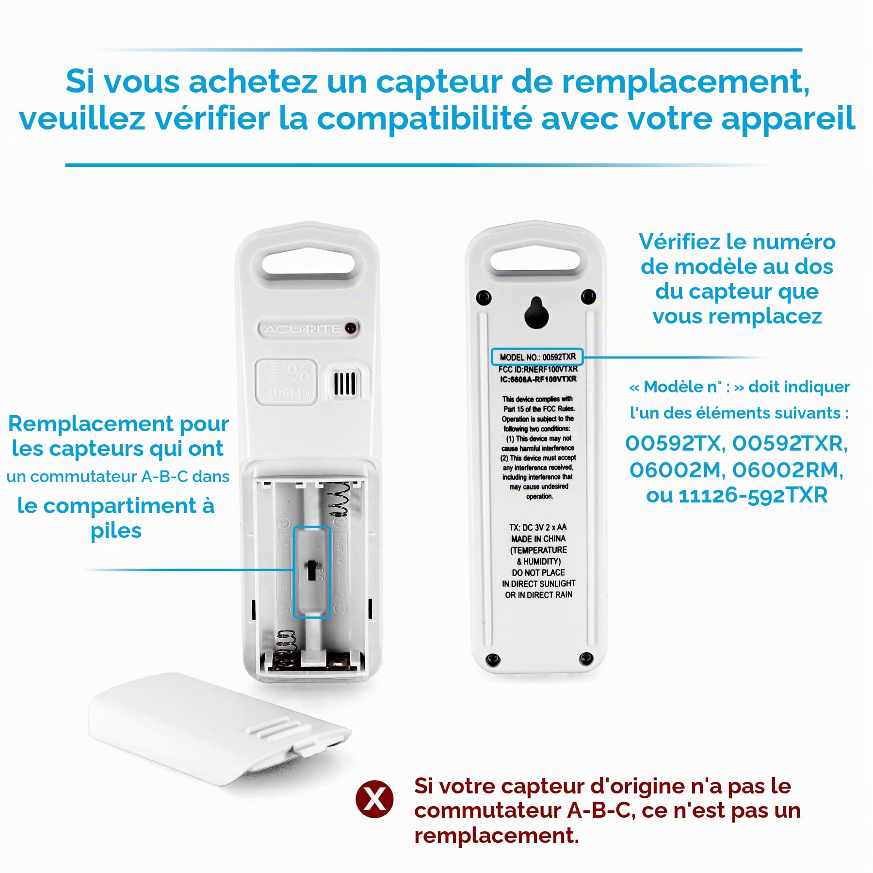 ACU-RITE AcuRite 06002rm sans Fil Capteur de température et d'humidité