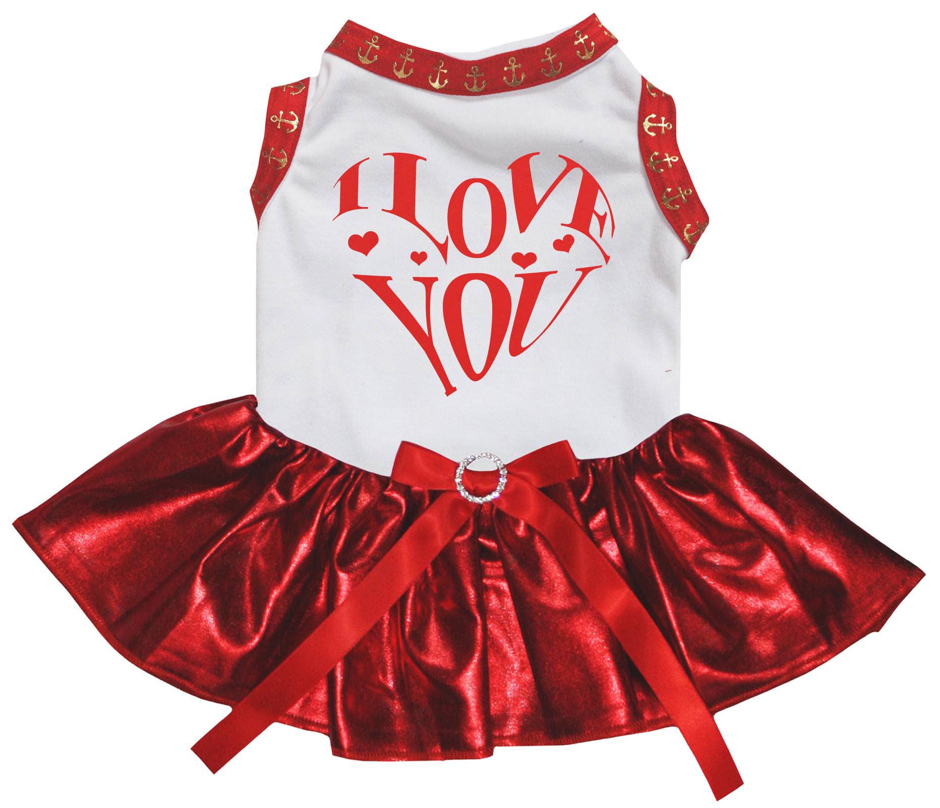 Robe pour chien de grande taille XXL blanc rouge vêtement ajustable