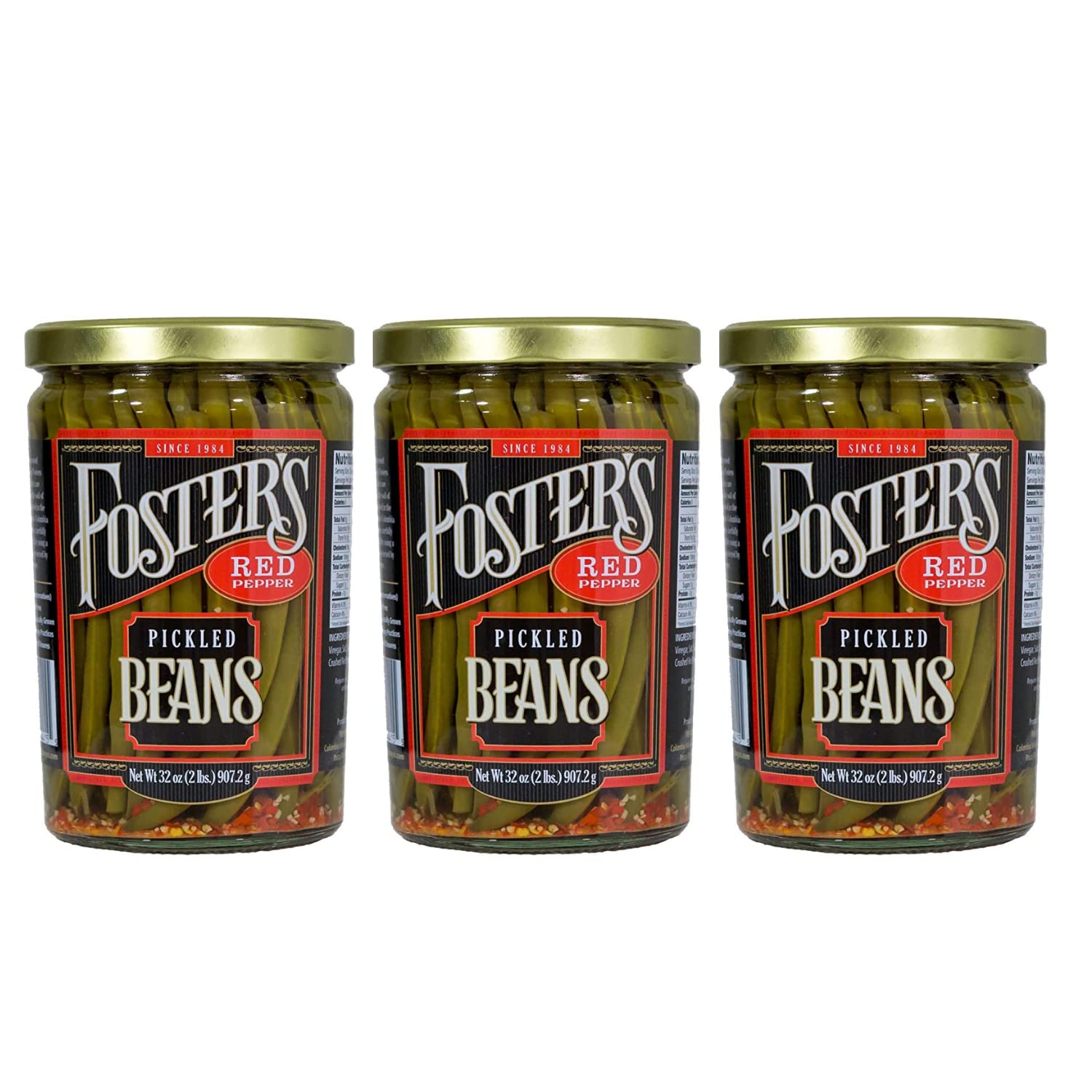 Foster's Pickled Green Beans Red Pepper 32oz Pickled