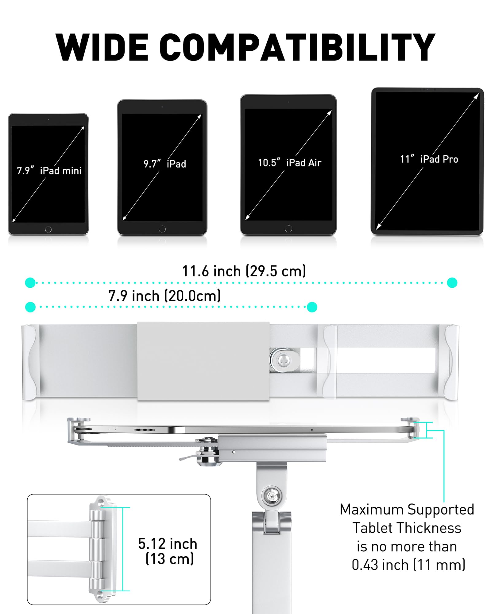 Amazon.co.jp: AboveTEK タブレットウォールマウント 7～11