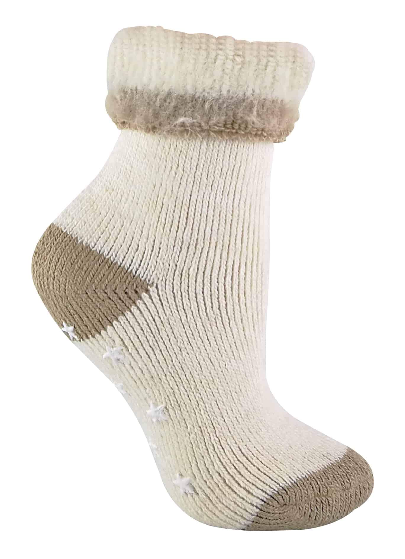 Womens Soft Warm Non Skid Thermal Alpaca Wool Blend Slipper Bed Socks with Grips