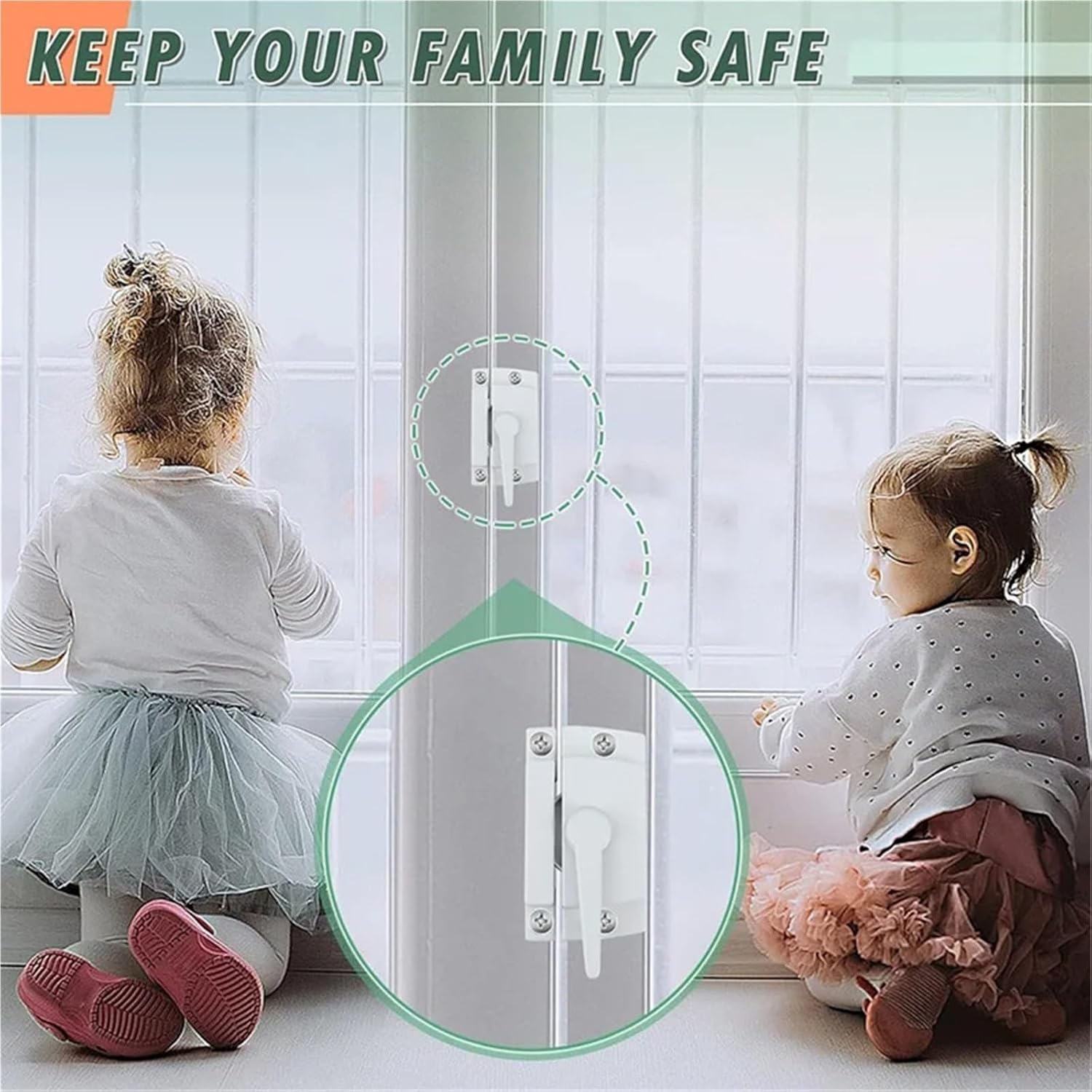 10 Set Window Strap Lock Cam Action White Latch with Fixed Die-Cast Suitable for Sliding Windows Easy Install-VVN