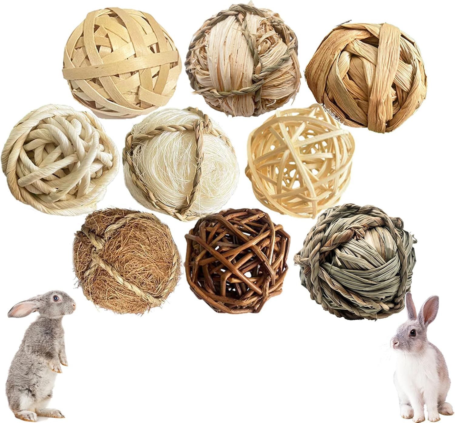 KAIYAYA 9 Stück Kaubälle Kleintiere Kauspielzeug 7 cm Kaninchenspielzeug Hamsterspielzeug Lustiges Nagetierzubehör Grasbälle Kauen für Kleintiere Hamster Kaninchen Meerschweinchen Chinchilla Rennmäuse KAIYAYA 9 Stück Kaubälle Kleintiere Kauspielzeug 7 cm Kaninchenspielzeug Hamsterspielzeug Lustiges Nagetierzubehör Grasbälle Kauen für Kleintiere Hamster Kaninchen Meerschweinchen Chinchilla Rennmäuse
