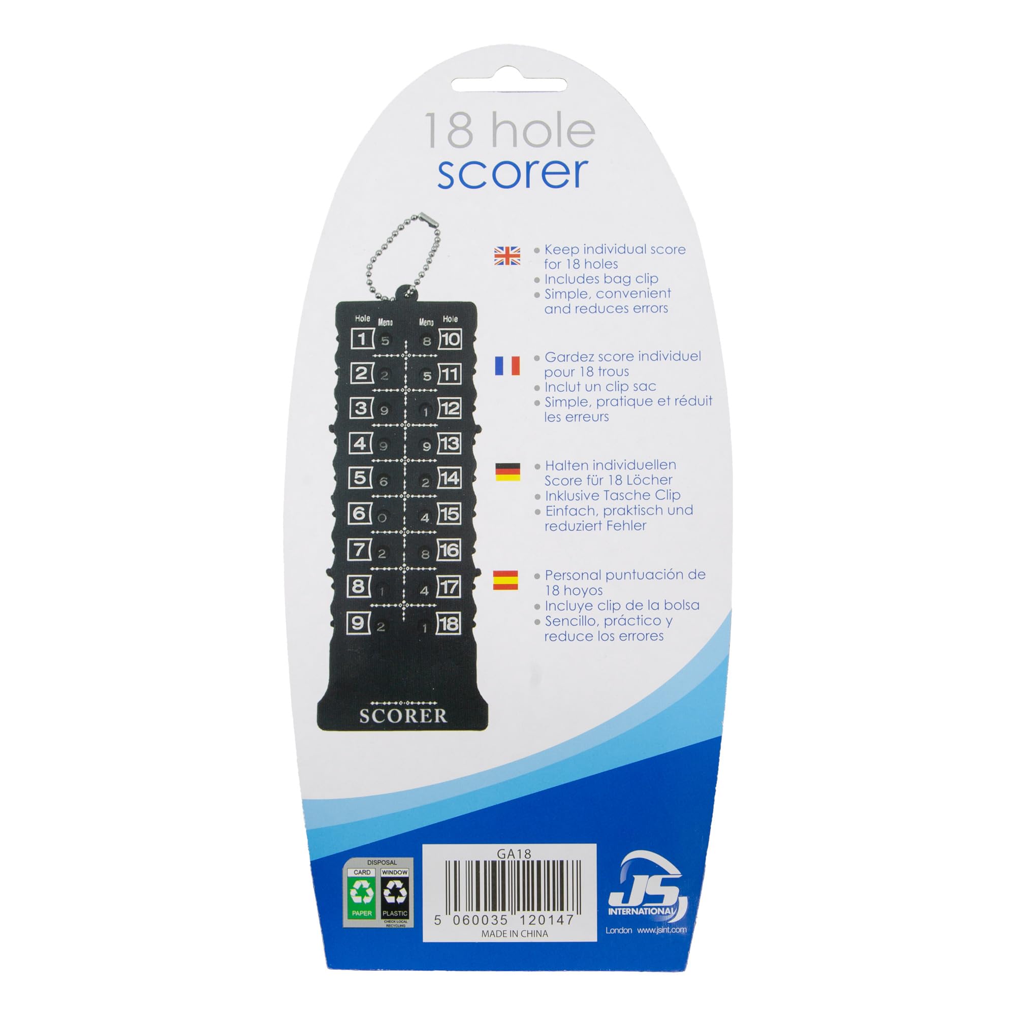 Longridge Segnapunti da golf 18 buche