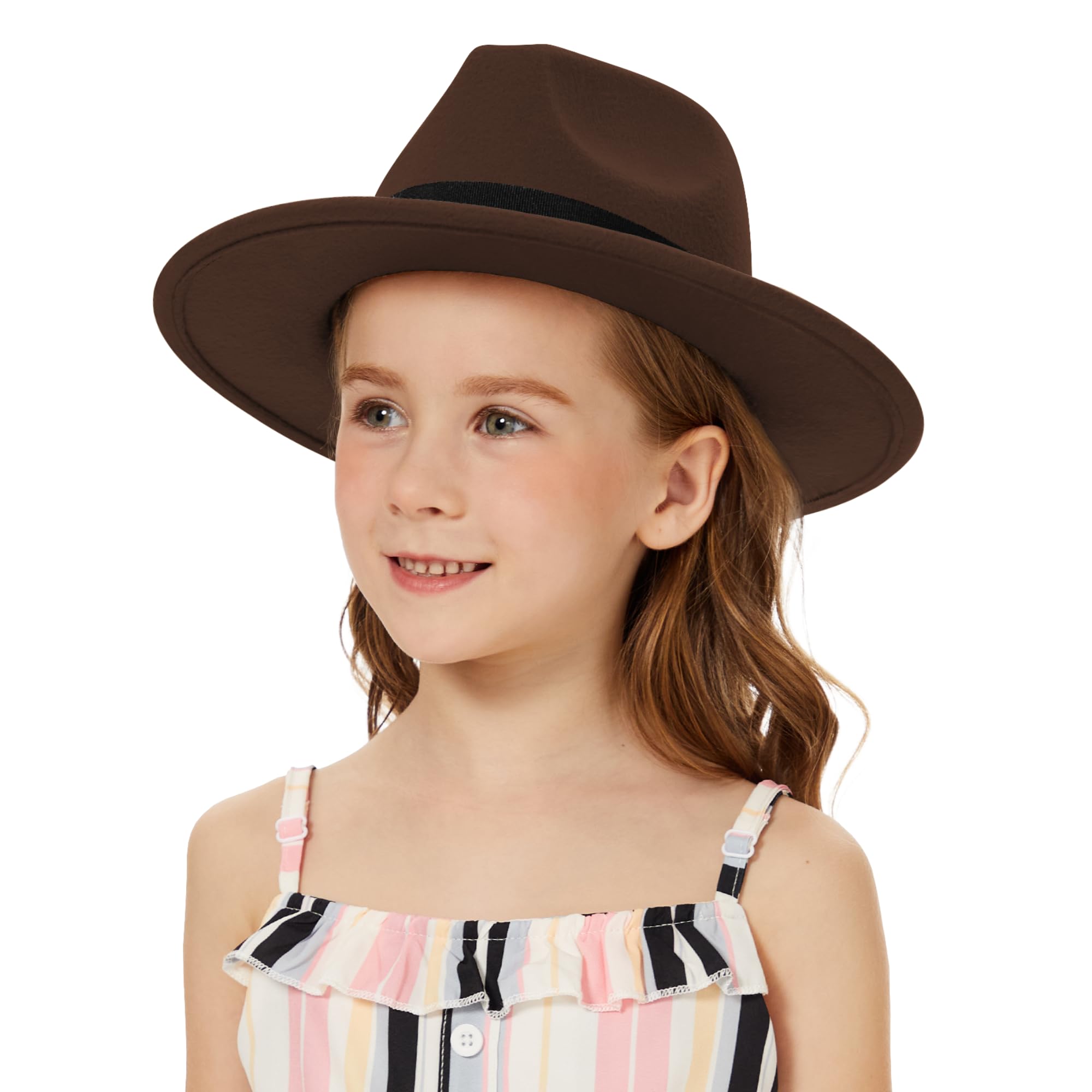 Wide Brim Fedora Hats for Kid Classic Panama Hat Show Best Xmas Gift for Boys Girls