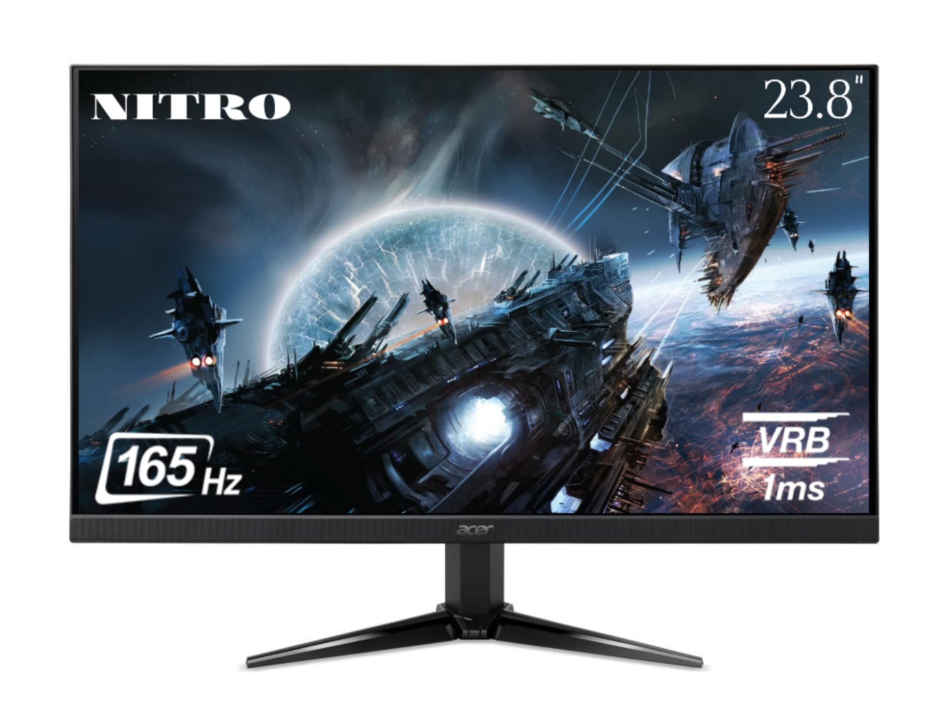 Acer Nitro QG241YS 23.8 inch VA Panel 1920 x 1080 Pixels I 165Hz Refresh Rate I 1 MS VRB Response Time I 2 x HDMI 1 X DP I Stereo Speakers FHD Resolution LCD Gaming Monitor, Black