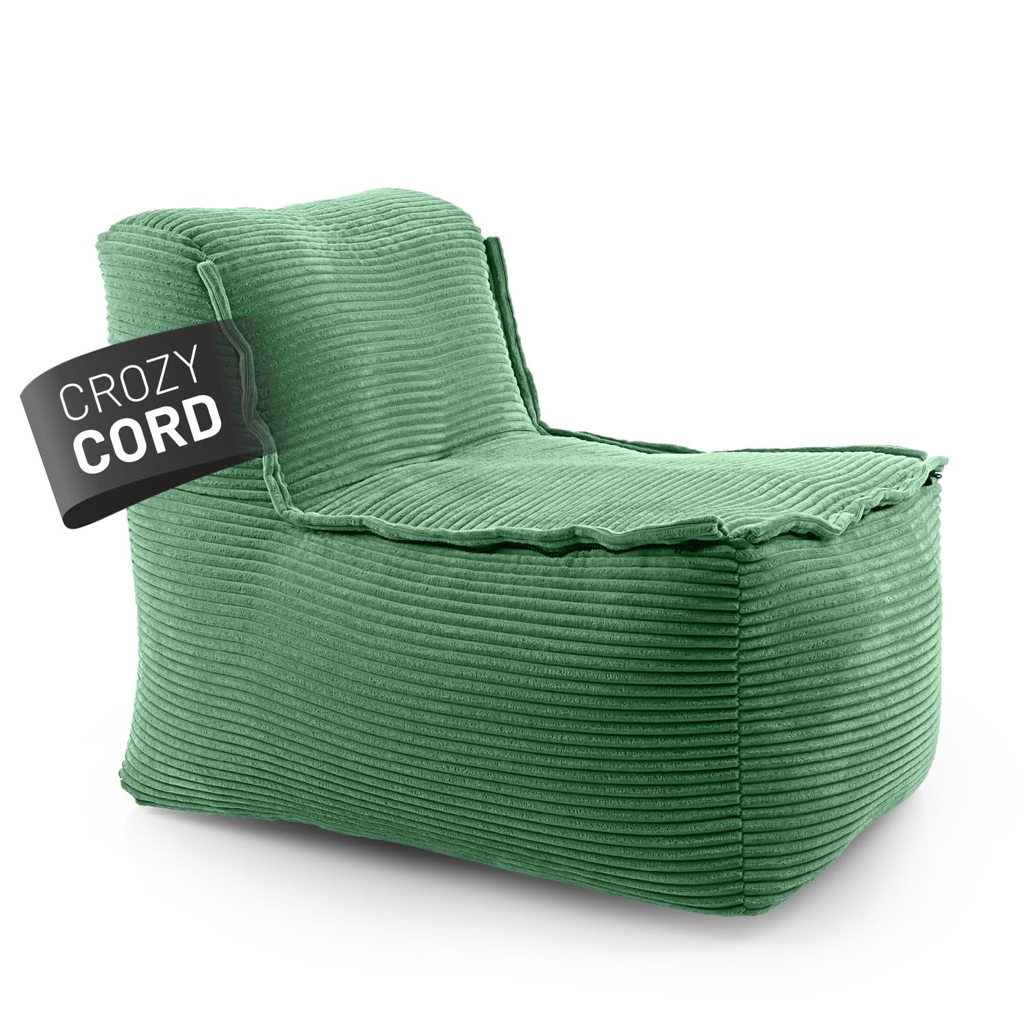 LUMALAND Modular Sitzsack Mitte Cord 200 L für Modulares Sofa | ideales Match mit Sessel & Pouf | EPS Perlen Bean Bag mit Füllung | Indoor Lounge Sitzkissen waschbar für Wohnzimmer, Schlafzimmer & Co.