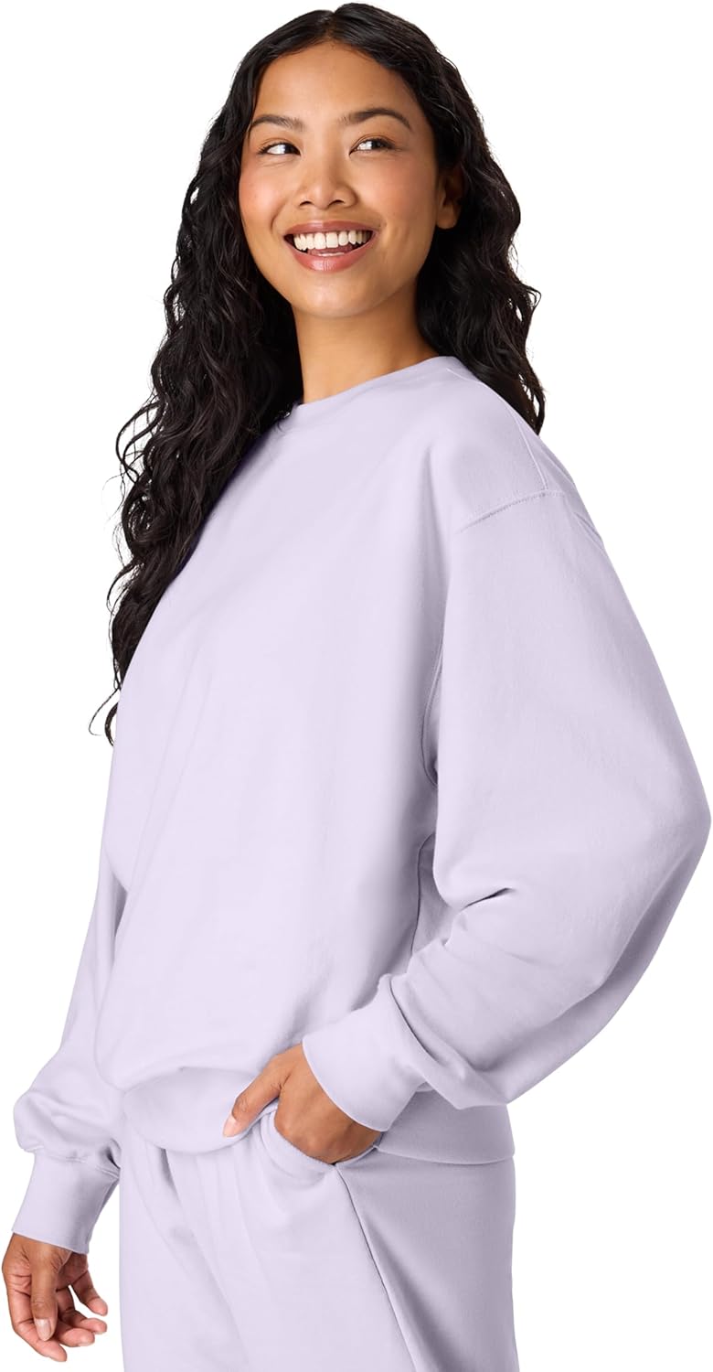 Hanes Originals Women's Fleece Sweatshirt, Midweight Sweatshirt for Women, Placed Flowers - Image 3